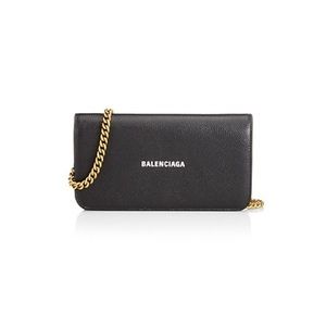 Balenciaga cash leather wallet on chain. New, never worn with tags